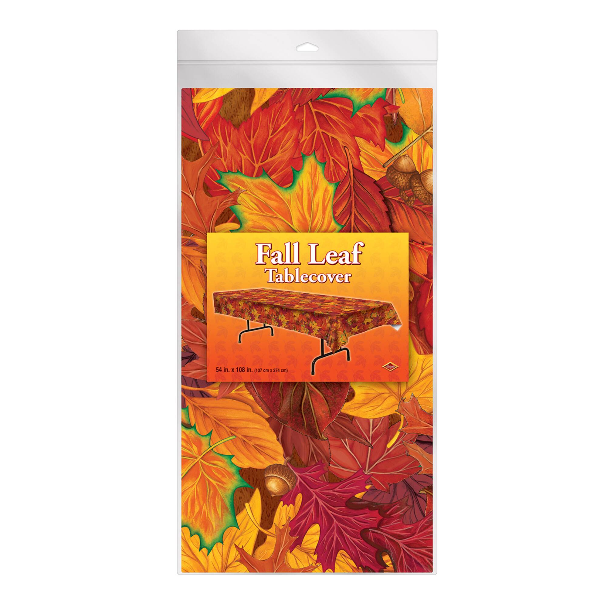 Beistle 54" x 108" Fall Leaf Table Cover